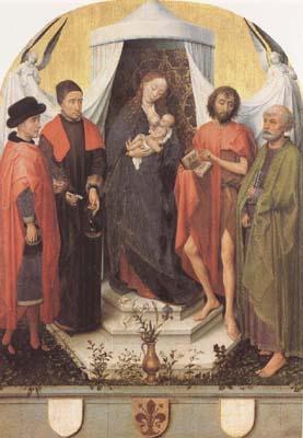 Rogier van der Weyden Madonna with Four Saints (mk08) oil painting picture
